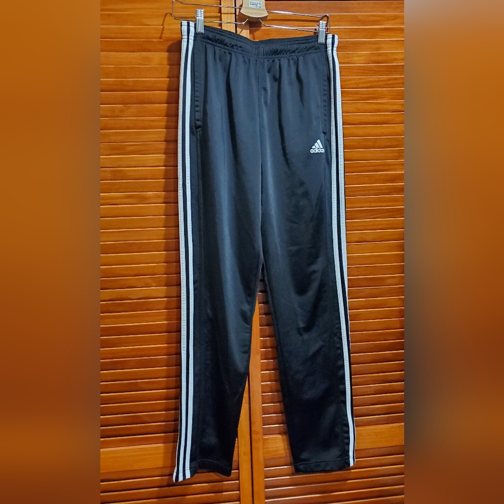 Adidas 3 stripe on hem track pants